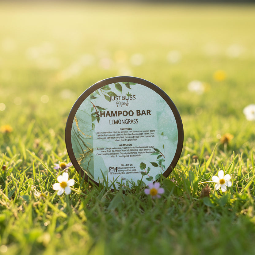 Eco - Friendly Shampoo Bar in Tin – Plant - Based, Travel - Ready Hair Care JUSTBLiSS Naturals