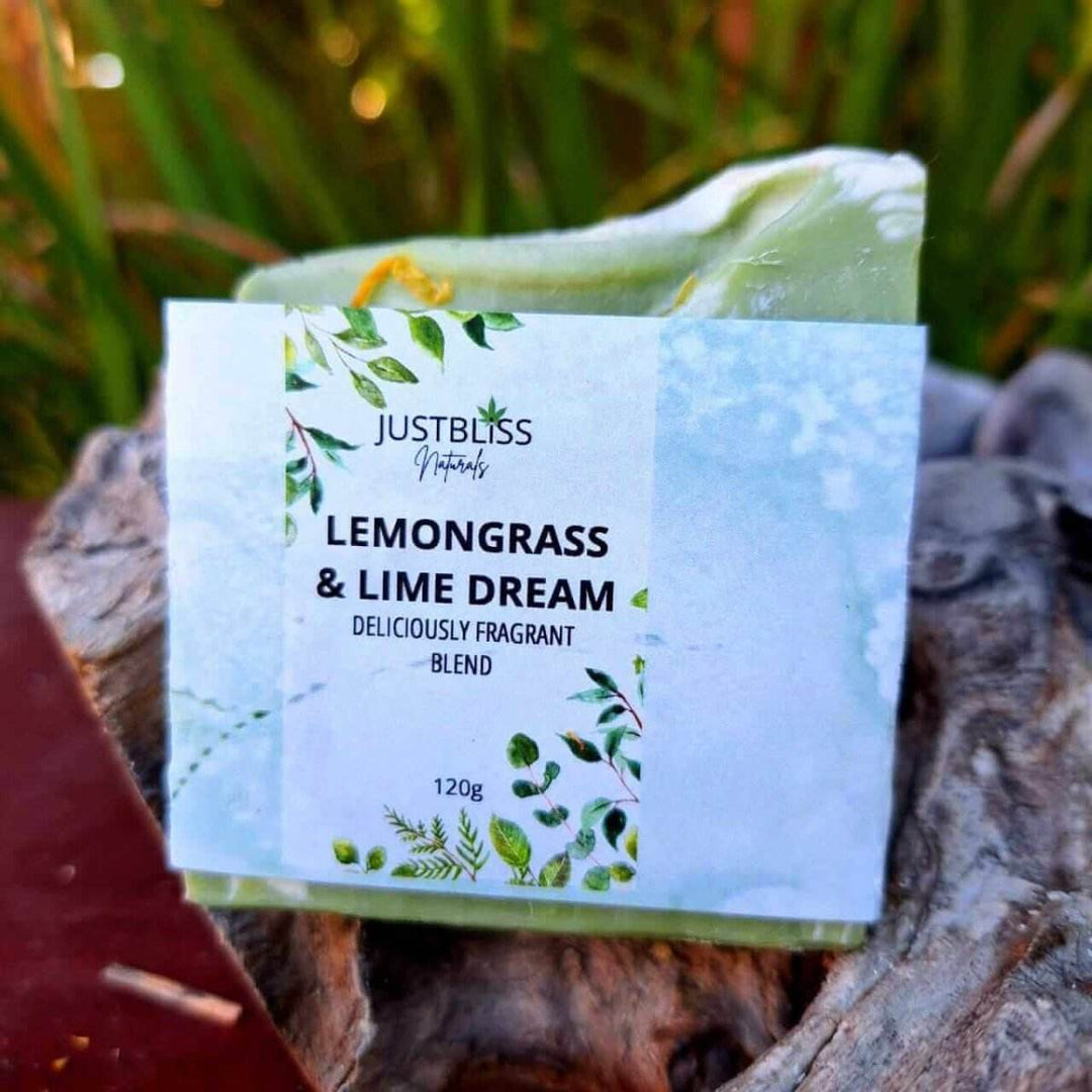 Lemongrass &amp; Lime Natural Soap Bar – Vegan, Zesty &amp; Nourishing Cleanse - JUSTBLiSS Naturals