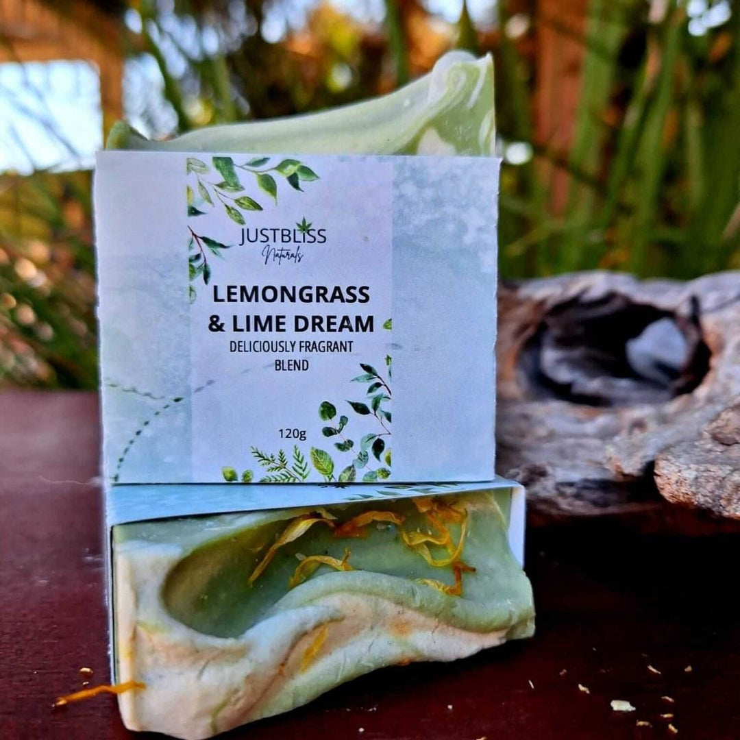 Lemongrass &amp; Lime Natural Soap Bar – Vegan, Zesty &amp; Nourishing Cleanse - JUSTBLiSS Naturals