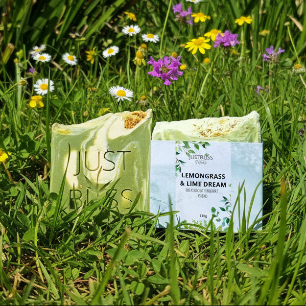 Lemongrass & Lime Natural Soap Bar – Vegan, Zesty & Nourishing Cleanse - JUSTBLiSS Naturals
