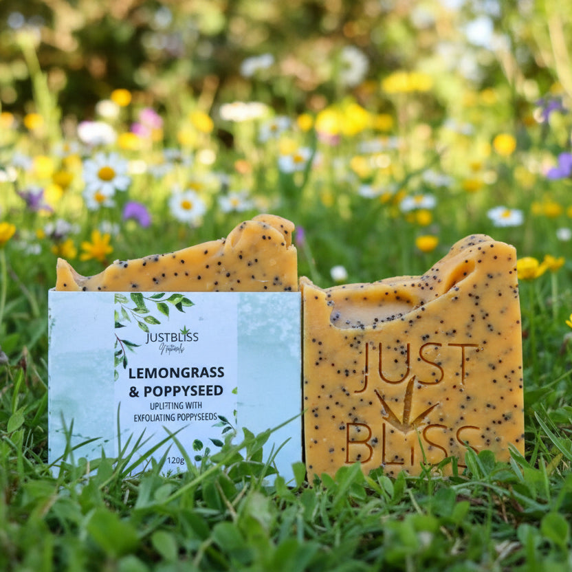 Lemongrass & Poppyseed Soap Bar – Vegan Detoxifying Exfoliant - JUSTBLiSS Naturals