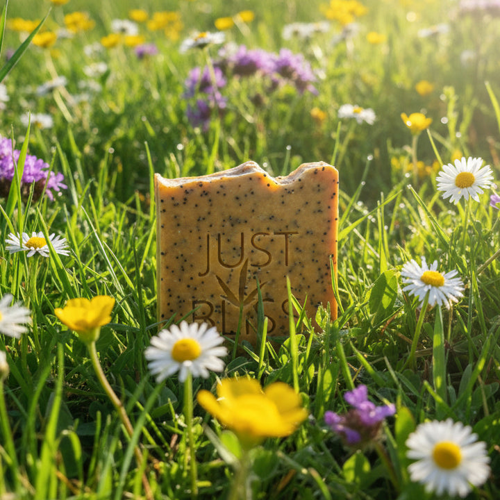 Lemongrass &amp; Poppyseed Soap Bar – Vegan Detoxifying Exfoliant - JUSTBLiSS Naturals