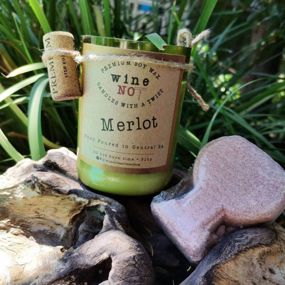Merlot Wine Bath Gift Set – Bath Bomb & Soy Candle for Pure Relaxation - JUSTBLiSS Naturals