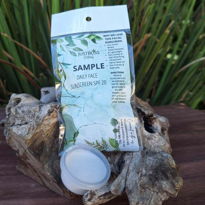 Mineral Face Sunscreen SPF 20 Sample – Gentle, Reef-Safe Sun Protection - JUSTBLiSS Naturals