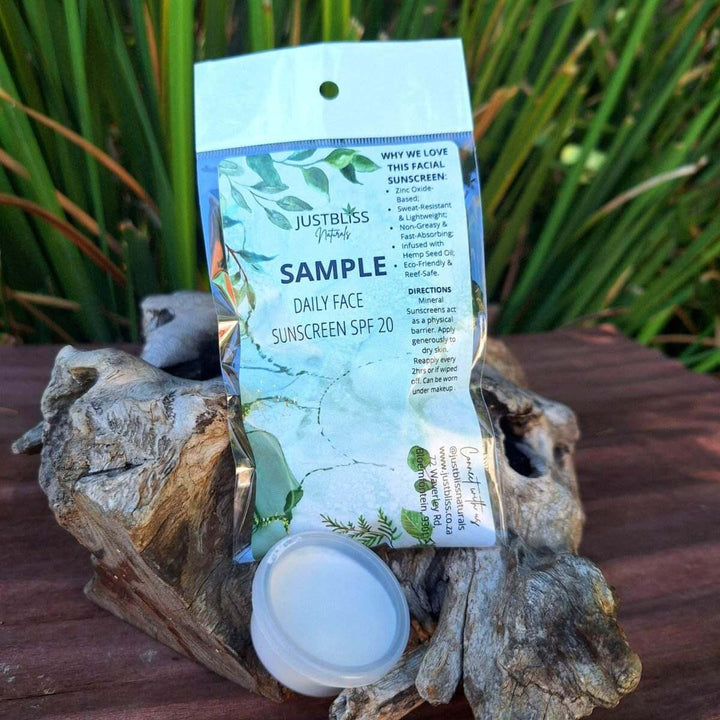 Mineral Face Sunscreen SPF 20 Sample – Gentle, Reef-Safe Sun Protection - JUSTBLiSS Naturals