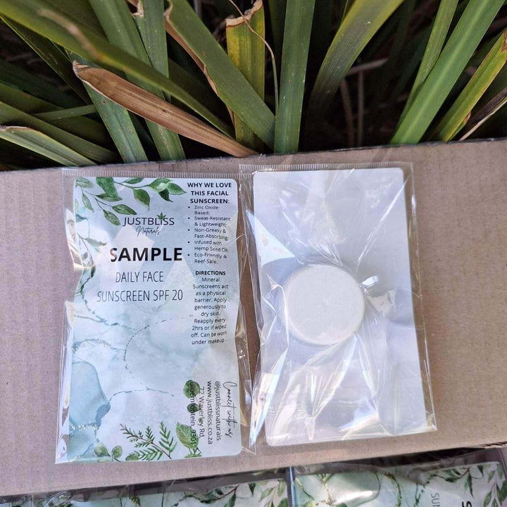 Mineral Face Sunscreen SPF 20 Sample – Gentle, Reef-Safe Sun Protection - JUSTBLiSS Naturals