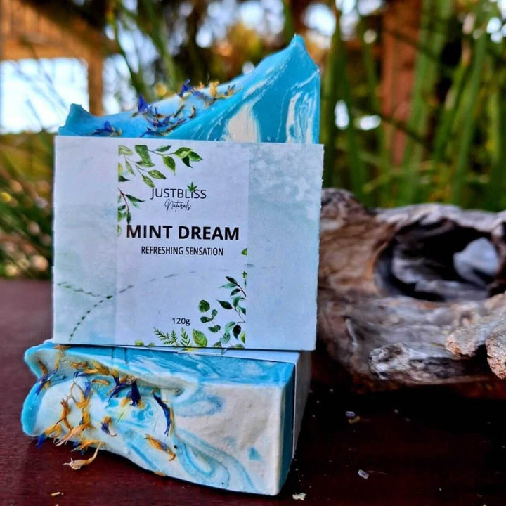 Mint Dream Natural Soap Bar – Vegan Peppermint Hydration &amp; Cleanse - JUSTBLiSS Naturals