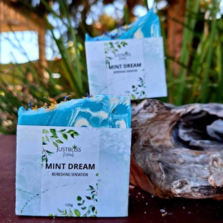 Mint Dream Natural Soap Bar – Vegan Peppermint Hydration &amp; Cleanse - JUSTBLiSS Naturals