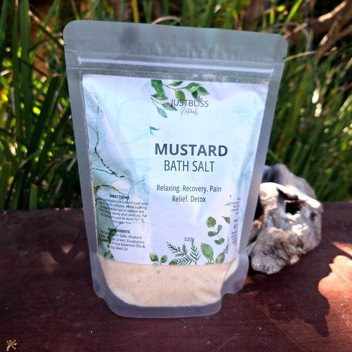 Mustard Bath Salts – Botanical Detox Soak for Sore Muscles &amp; Recovery - JUSTBLiSS Naturals