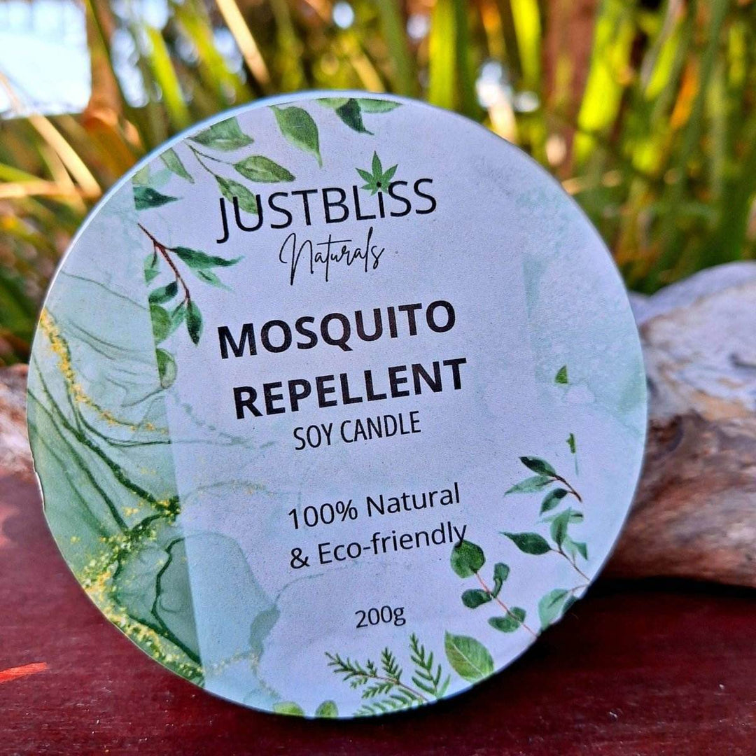 Natural Mosquito Repellent Soy Candle – Citronella &amp; Skin Care - JUSTBLiSS Naturals