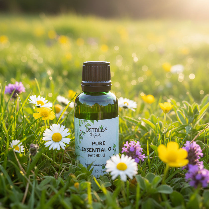 Organic Patchouli Essential Oil – Pure, Grounding & Skin-Nourishing - JUSTBLiSS Naturals