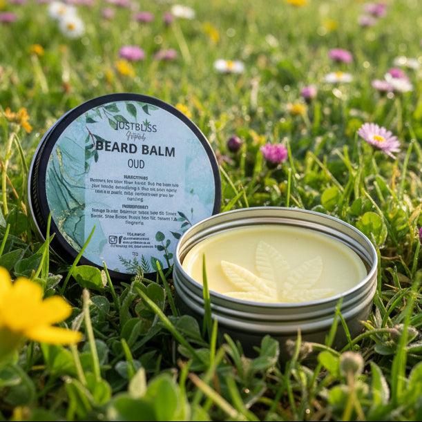 Oud Beard Balm – Conditioning & Styling Balm for a Polished Beard - JUSTBLiSS Naturals