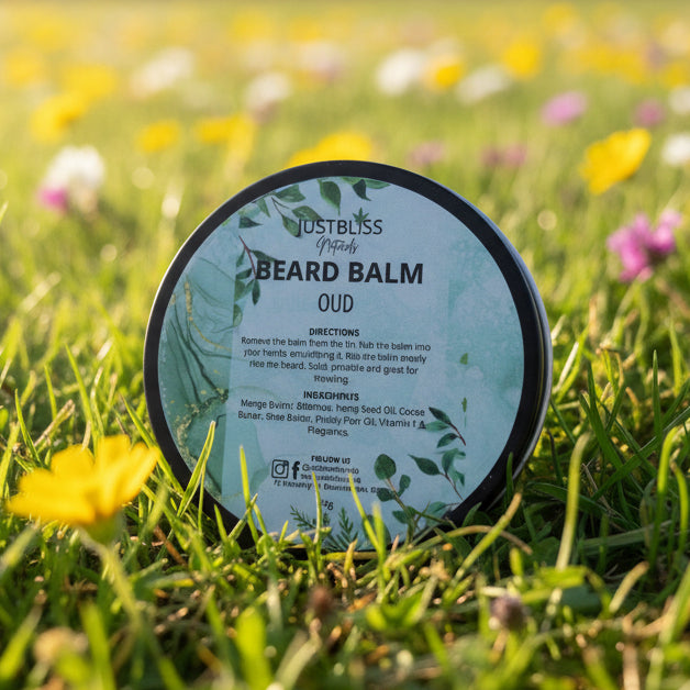 Oud Beard Balm – Conditioning & Styling Balm for a Polished Beard - JUSTBLiSS Naturals