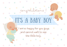 Load image into Gallery viewer, JUSTBLISS: GREETING CARD: Baby Boy

