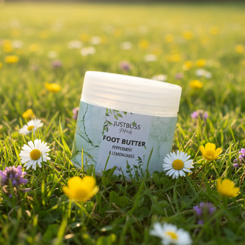 Peppermint &amp; Lemongrass Foot Butter – Intensive Heel &amp; Foot Care - JUSTBLiSS Naturals