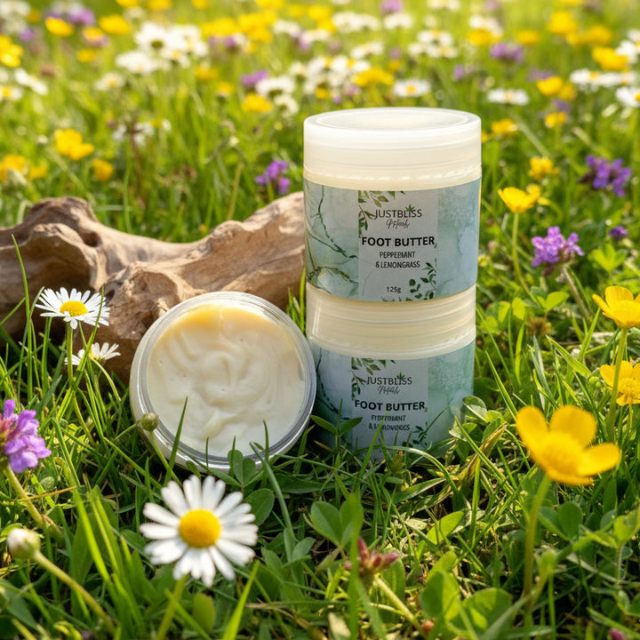 Peppermint &amp; Lemongrass Foot Butter – Intensive Heel &amp; Foot Care - JUSTBLiSS Naturals