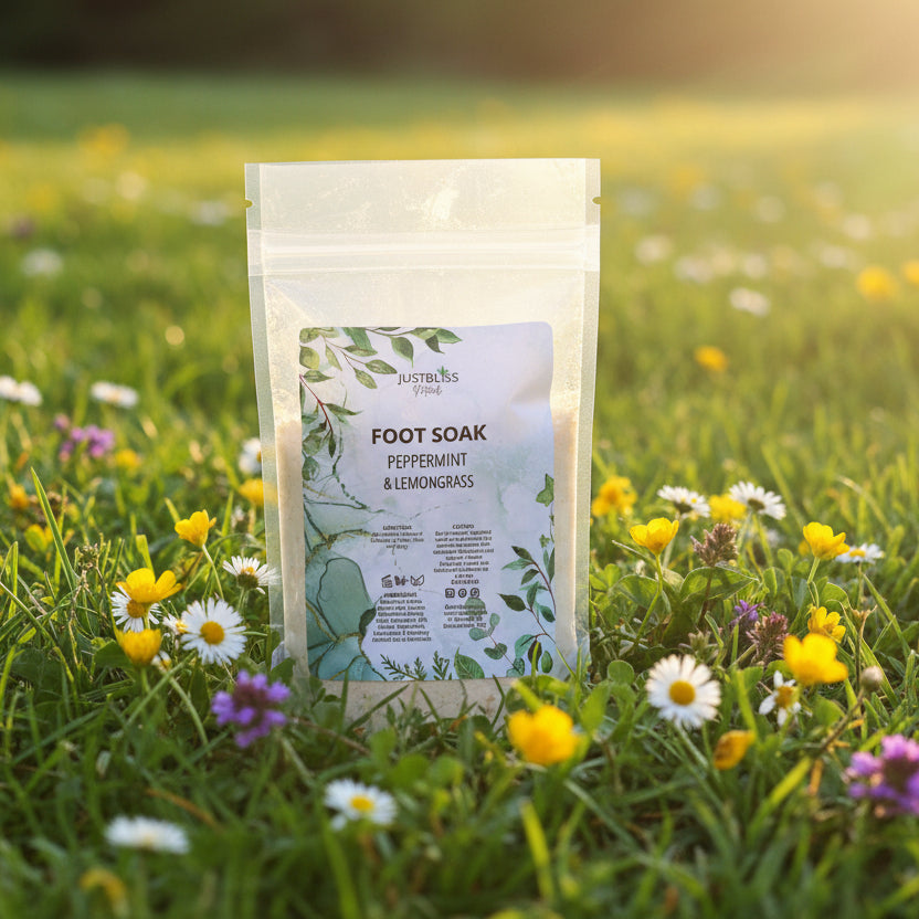 Peppermint & Lemongrass Foot Soak – Plant-Based Relief for Tired, Aching Feet - JUSTBLiSS Naturals