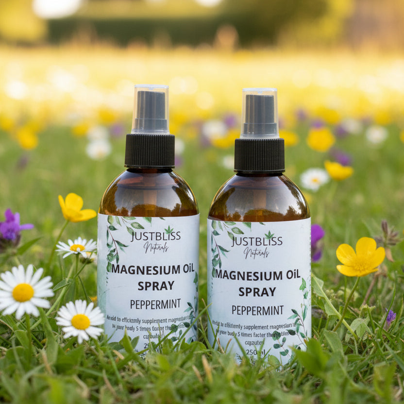 Peppermint Magnesium Oil Spray – Plant-Based Natural Muscle Relief - JUSTBLiSS Naturals