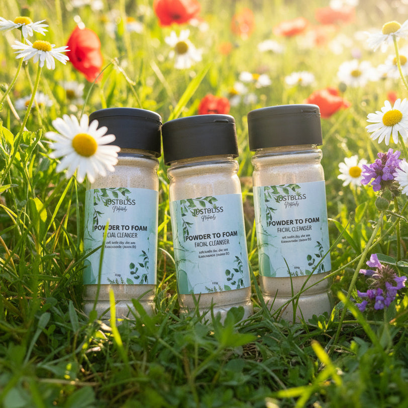 Powder-to-Foam Facial Cleanser 100ml – Gentle Plant-Based Glow - JUSTBLiSS Naturals