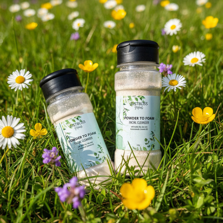 Powder-to-Foam Facial Cleanser 100ml – Gentle Plant-Based Glow - JUSTBLiSS Naturals