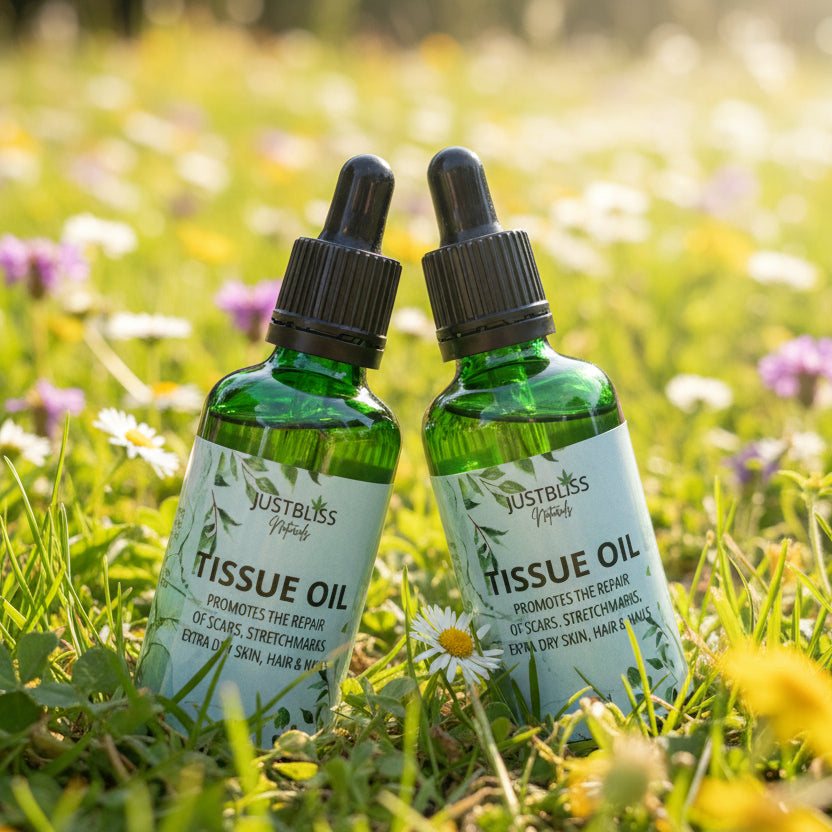 Natural Tissue Oil – Scar & Stretch Mark Repair for Skin, Hair & Nails - JUSTBLiSS Naturals