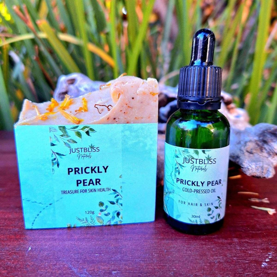 Prickly Pear Skincare Bundle – Soap &amp; Pure Oil for Radiant Skin - JUSTBLiSS Naturals