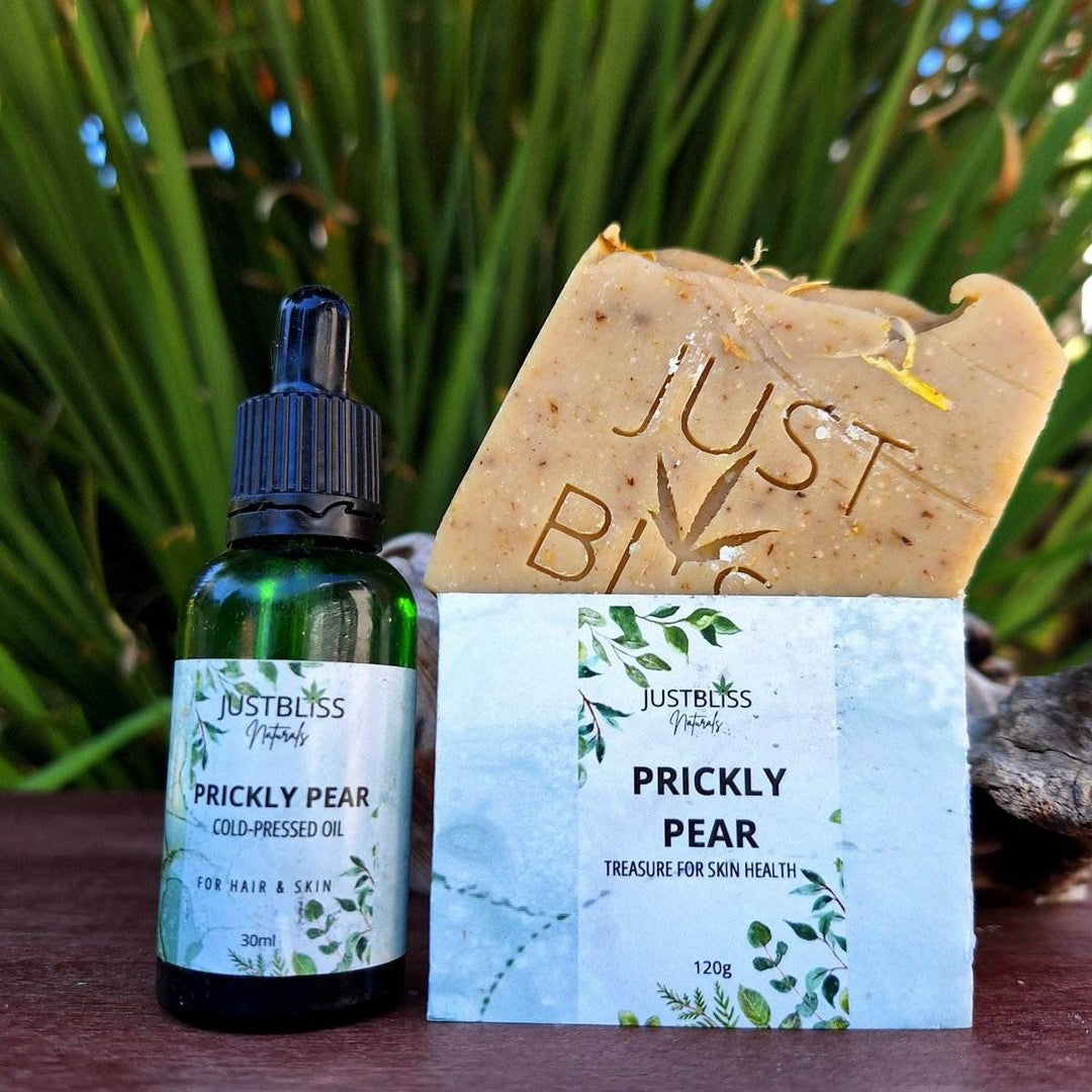 Prickly Pear Skincare Bundle – Soap &amp; Pure Oil for Radiant Skin - JUSTBLiSS Naturals