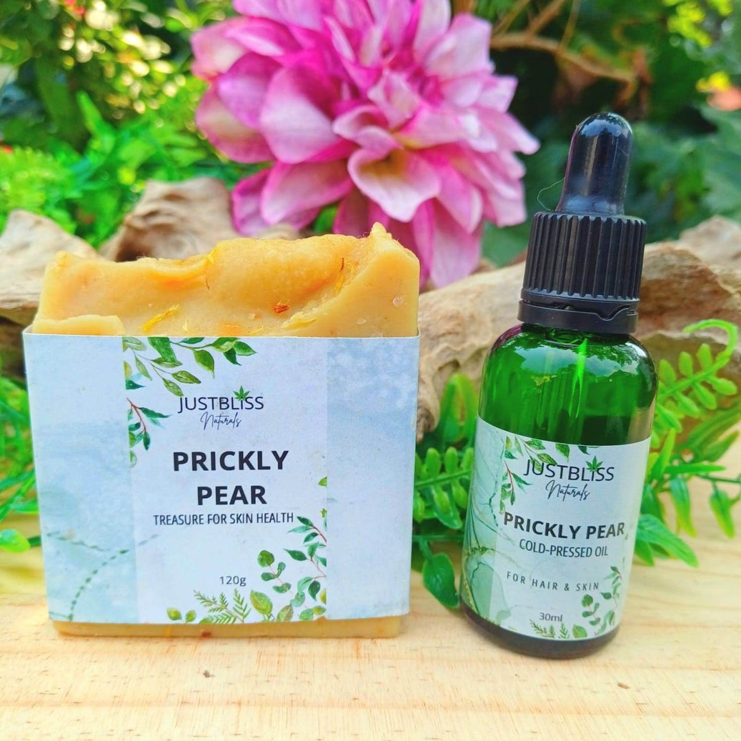 Prickly Pear Skincare Bundle – Soap &amp; Pure Oil for Radiant Skin - JUSTBLiSS Naturals