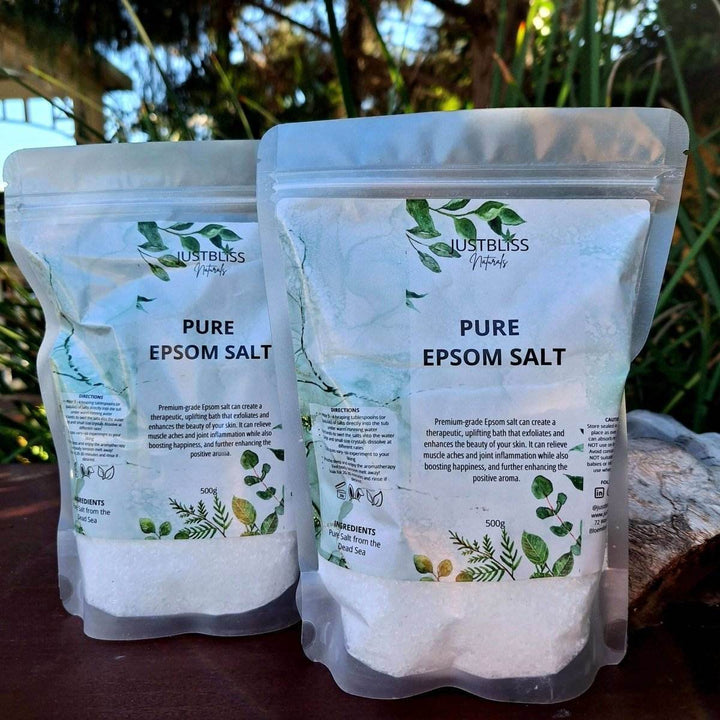 Pure Epsom Salt – 100% Natural Muscle Soak for Relaxation &amp; Detox - JUSTBLiSS Naturals