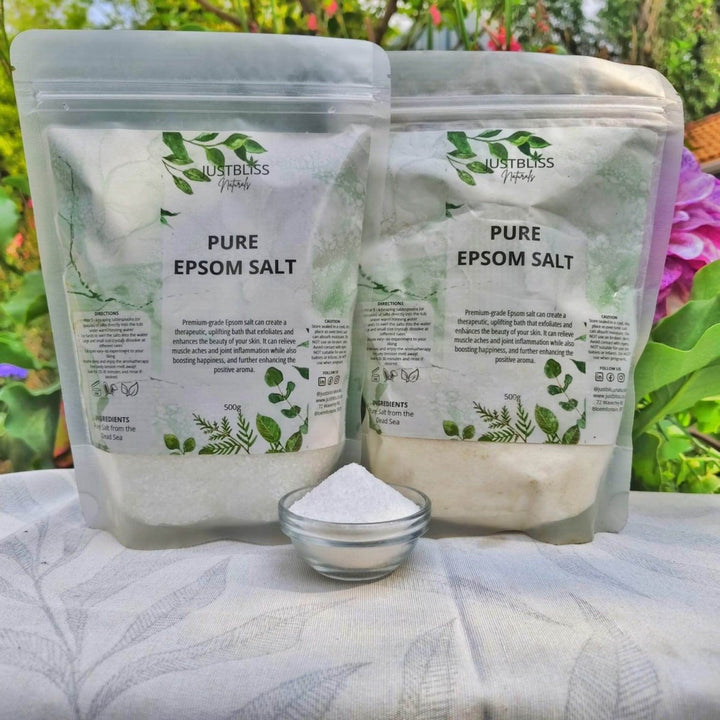 Pure Epsom Salt – 100% Natural Muscle Soak for Relaxation &amp; Detox - JUSTBLiSS Naturals