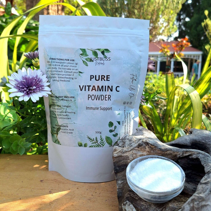 Pure Vitamin C Powder – 500g Food-Grade Ascorbic Acid for Wellness - JUSTBLiSS Naturals