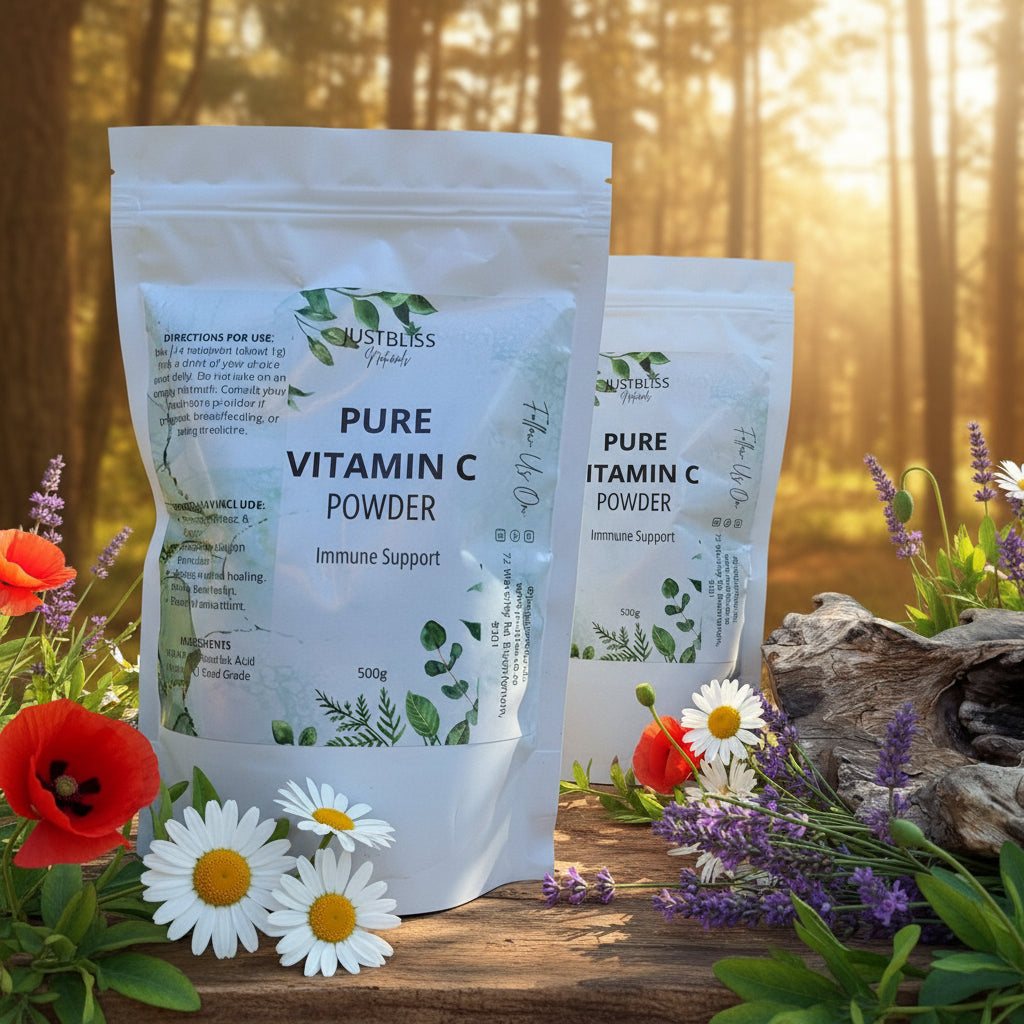 Pure Vitamin C Powder – 500g Food-Grade Ascorbic Acid for Wellness - JUSTBLiSS Naturals