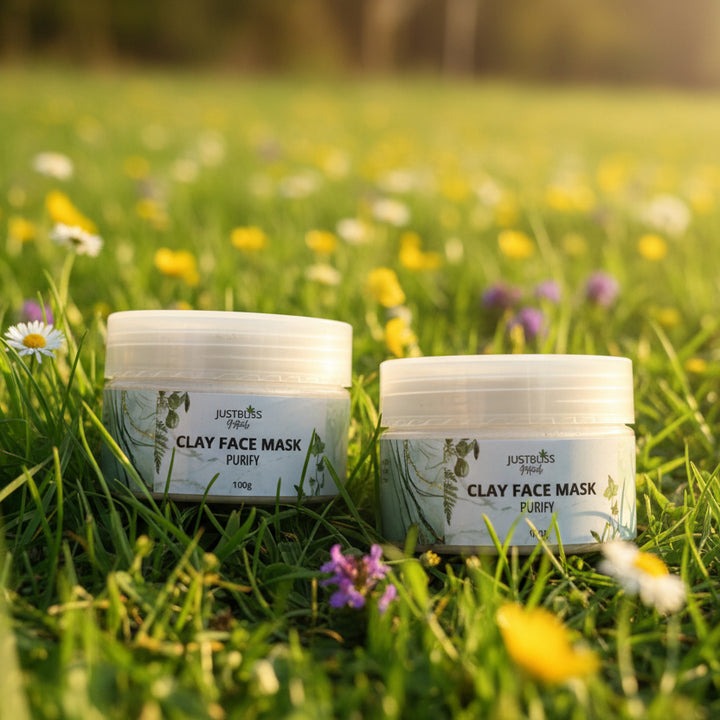 Purify Clay Face Mask – Detox &amp; Brighten with Plant Botanicals - JUSTBLiSS Naturals