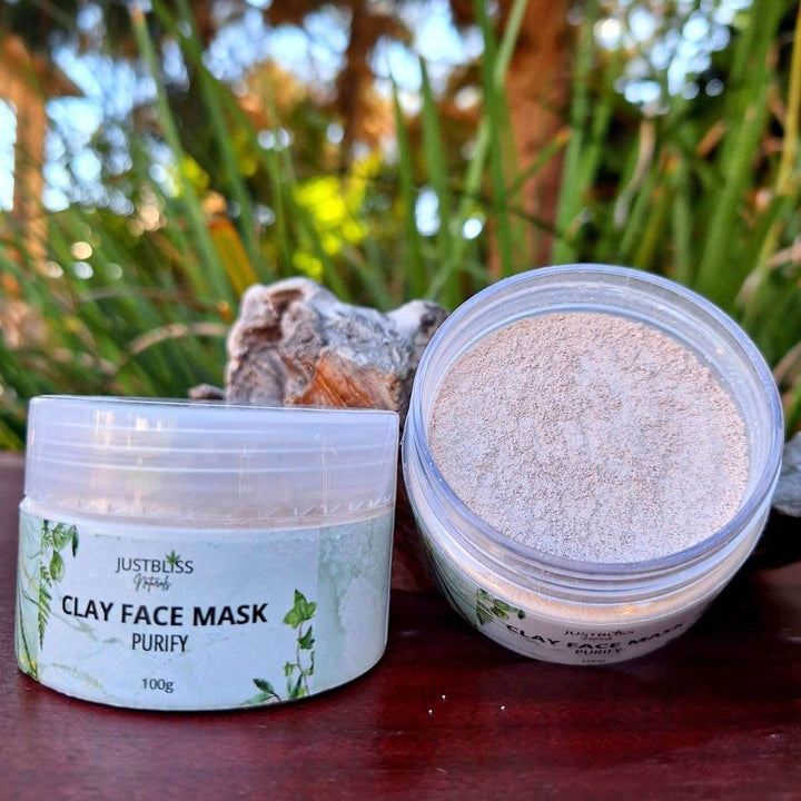 Purify Clay Face Mask – Detox &amp; Brighten with Plant Botanicals - JUSTBLiSS Naturals