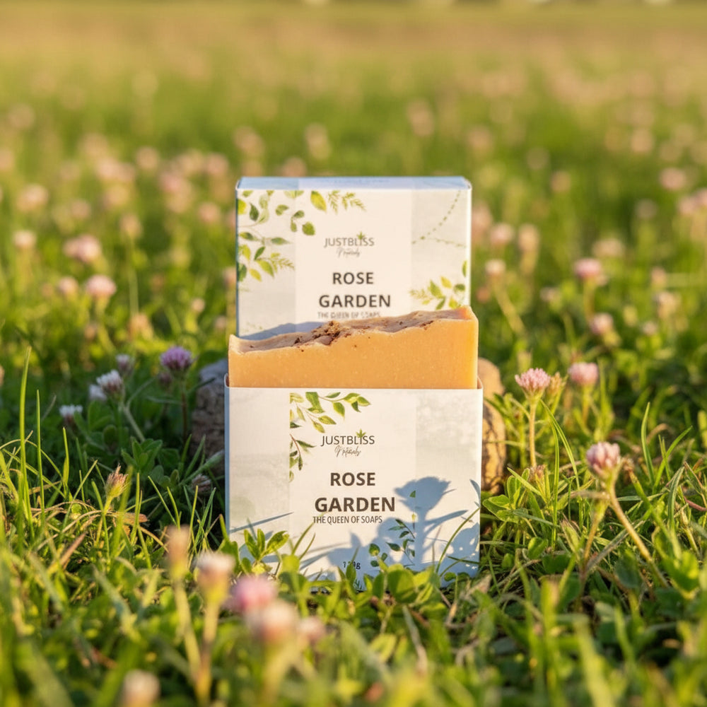 Rose Garden Vegan Soap Bar – Gentle Rose Clay & Geranium Cleanser - JUSTBLiSS Naturals