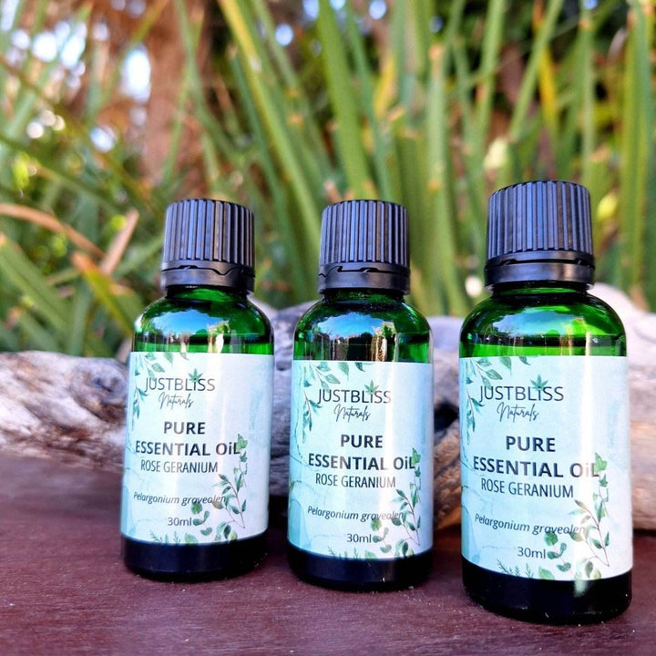 Rose Geranium Essential Oil – Pure, Balancing Floral Aroma - JUSTBLiSS Naturals