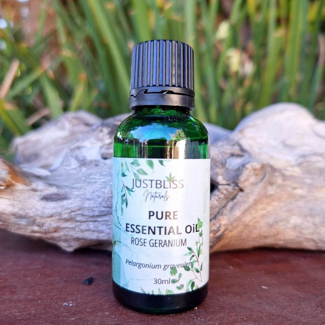 Rose Geranium Essential Oil – Pure, Balancing Floral Aroma - JUSTBLiSS Naturals