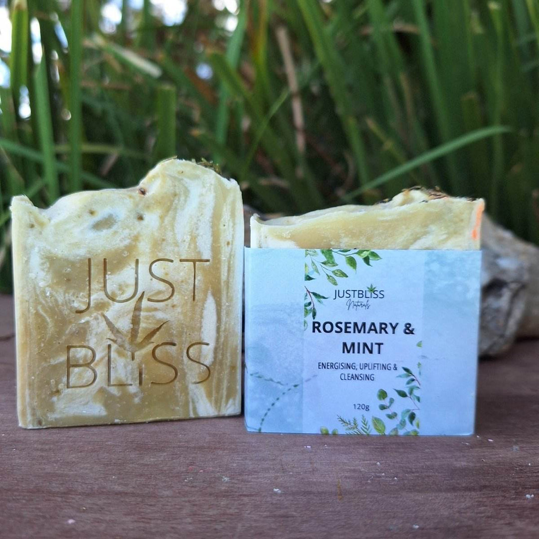 Rosemary &amp; Mint Vegan Soap Bar – Refreshing, Plant-Based Cleanse - JUSTBLiSS Naturals