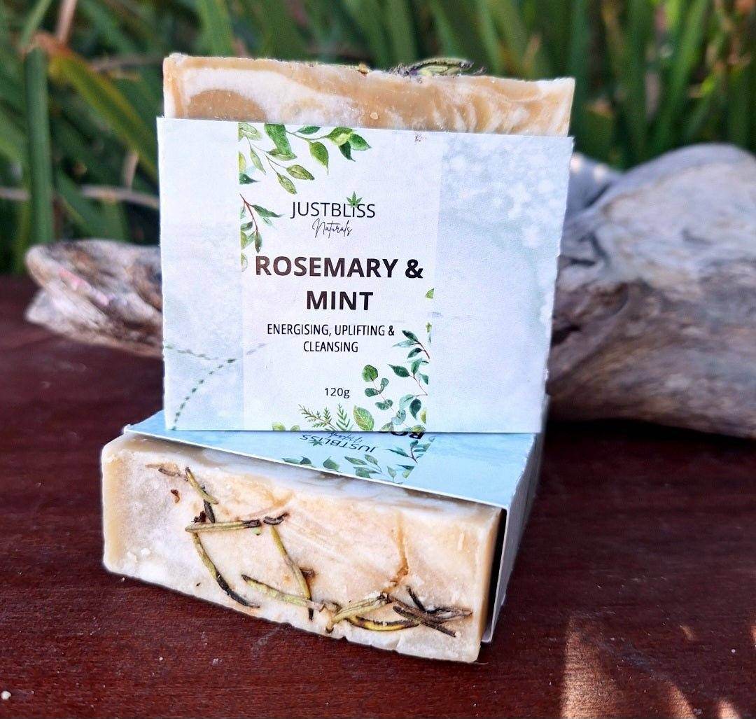 Rosemary &amp; Mint Vegan Soap Bar – Refreshing, Plant-Based Cleanse - JUSTBLiSS Naturals
