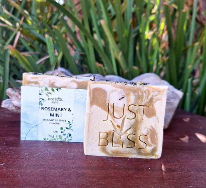 Rosemary &amp; Mint Vegan Soap Bar – Refreshing, Plant-Based Cleanse - JUSTBLiSS Naturals