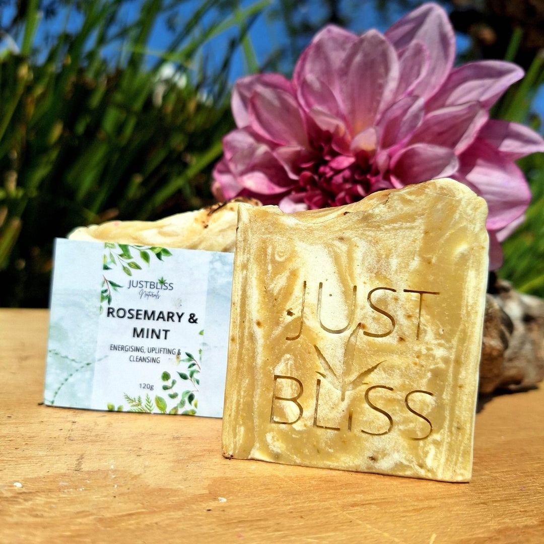 Rosemary &amp; Mint Vegan Soap Bar – Refreshing, Plant-Based Cleanse - JUSTBLiSS Naturals