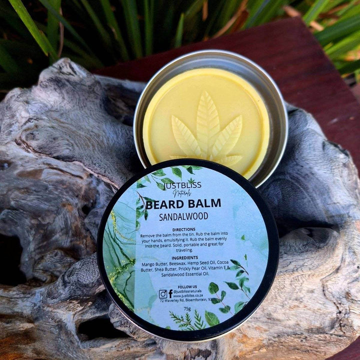 Sandalwood Beard Balm – Plant-Based Hydration &amp; Taming for Healthy Beards - JUSTBLiSS Naturals