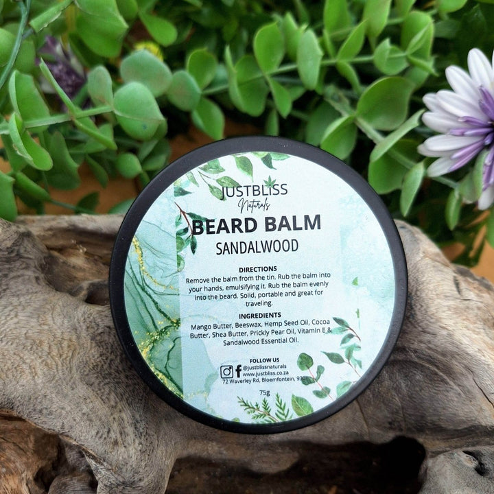 Sandalwood Beard Balm – Plant-Based Hydration &amp; Taming for Healthy Beards - JUSTBLiSS Naturals