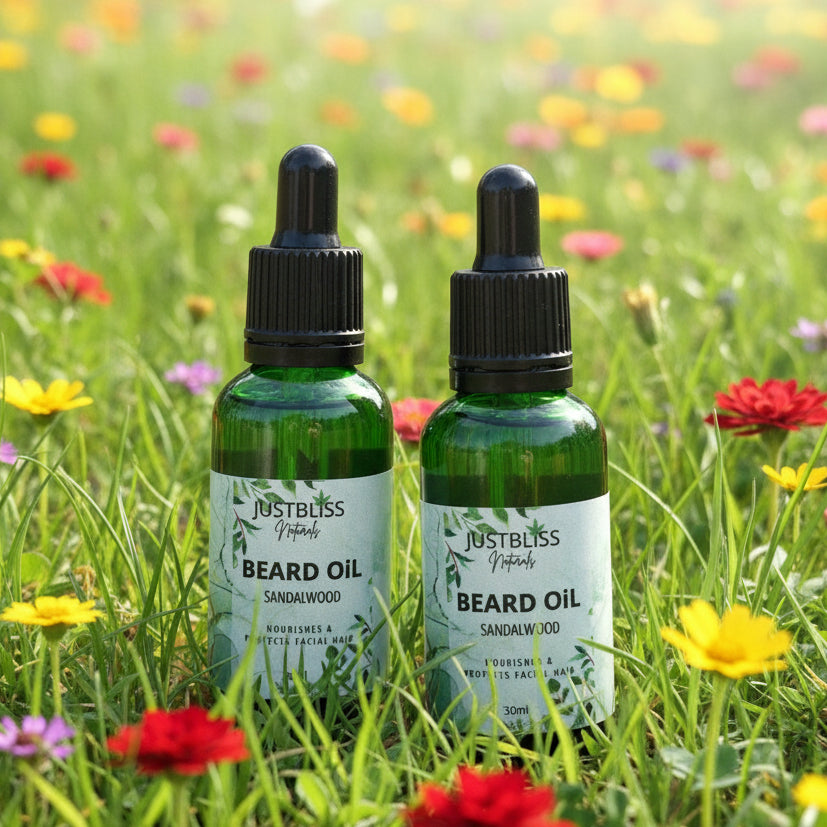 Sandalwood Beard Oil – Vegan, Plant-Based Nourishment for Softer Beards - JUSTBLiSS Naturals