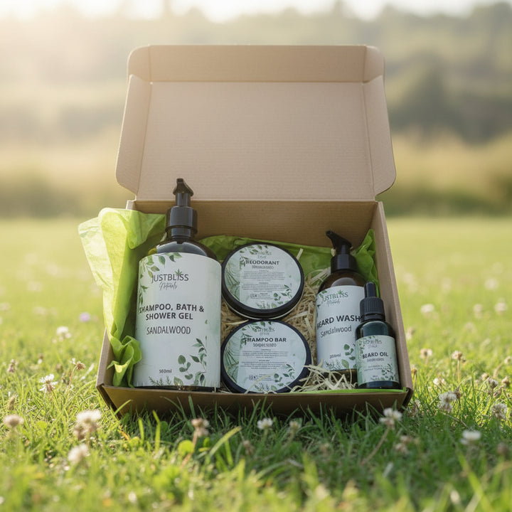 Sandalwood Beard Oil &amp; Wash - Plat-Based - JUSTBLiSS Naturals