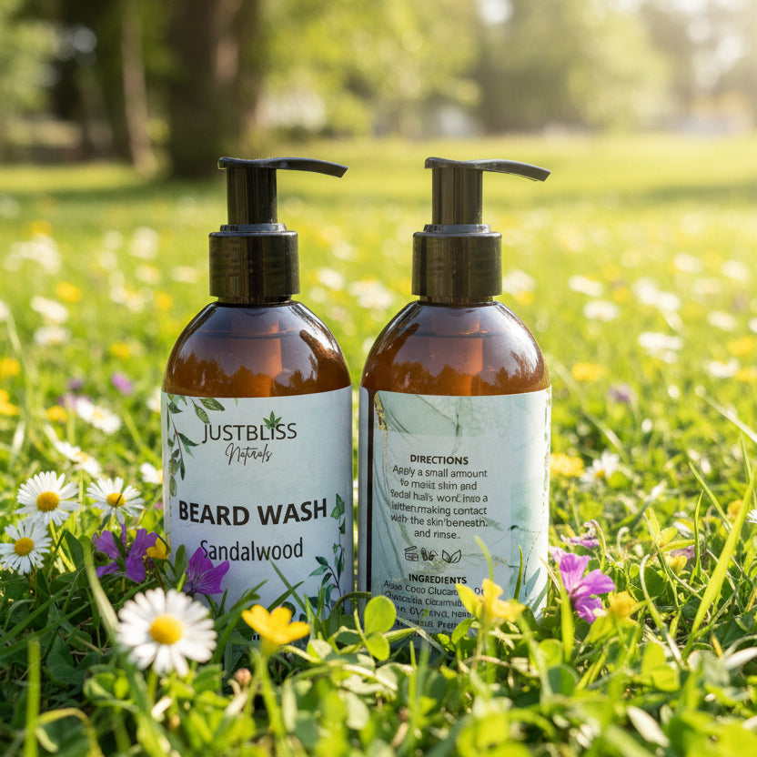 Natural Beard Wash – Sulphate-Free Plant-Based Cleanser for Soft Beards - JUSTBLiSS Naturals