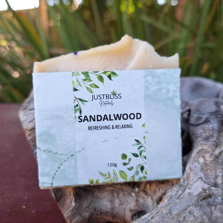 Sandalwood Soap Bar – Vegan, Creamy &amp; Earthy Natural Cleanser - JUSTBLiSS Naturals