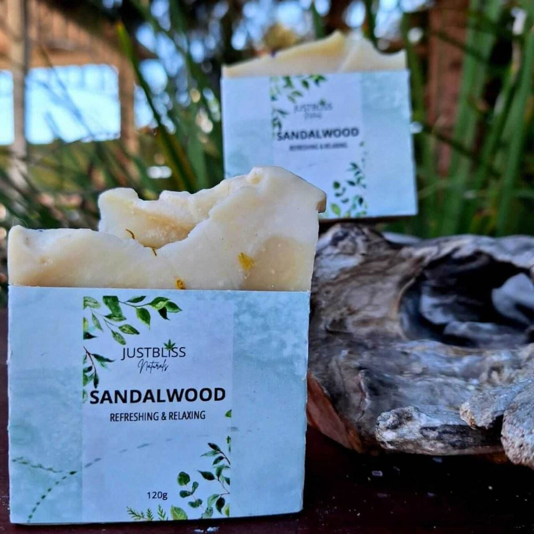 Sandalwood Soap Bar – Vegan, Creamy &amp; Earthy Natural Cleanser - JUSTBLiSS Naturals