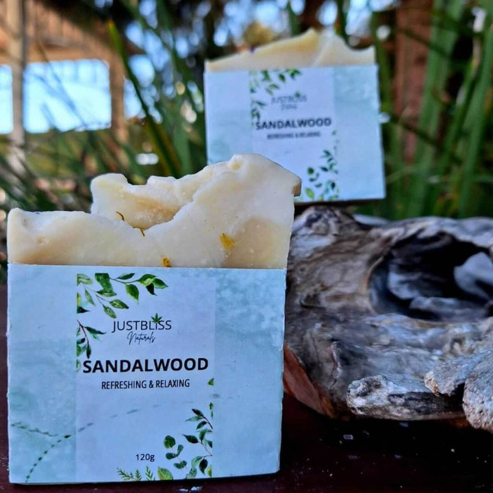 Sandalwood Soap Bar – Vegan, Creamy &amp; Earthy Natural Cleanser - JUSTBLiSS Naturals