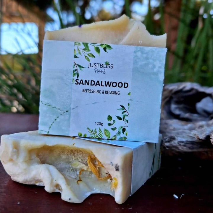 Sandalwood Soap Bar – Vegan, Creamy &amp; Earthy Natural Cleanser - JUSTBLiSS Naturals